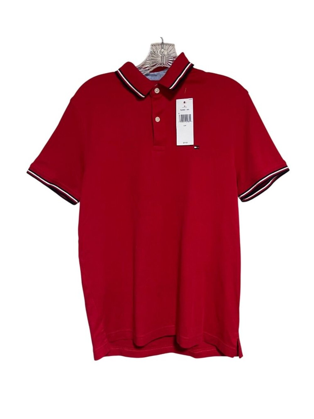 Tommy Hilfiger Red Polo Shirt Mens S Golf Tennis Atleisure Sporty Casual Summer